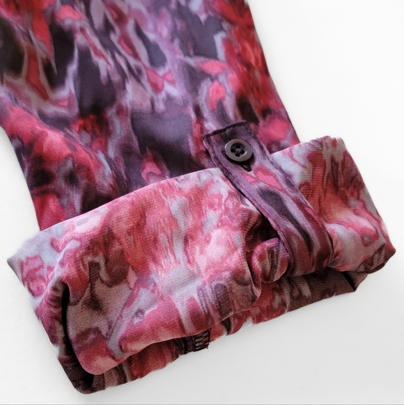 Simply Vera Vera Wang Red and Purple Blouse Size Large - Picture 6 of 8